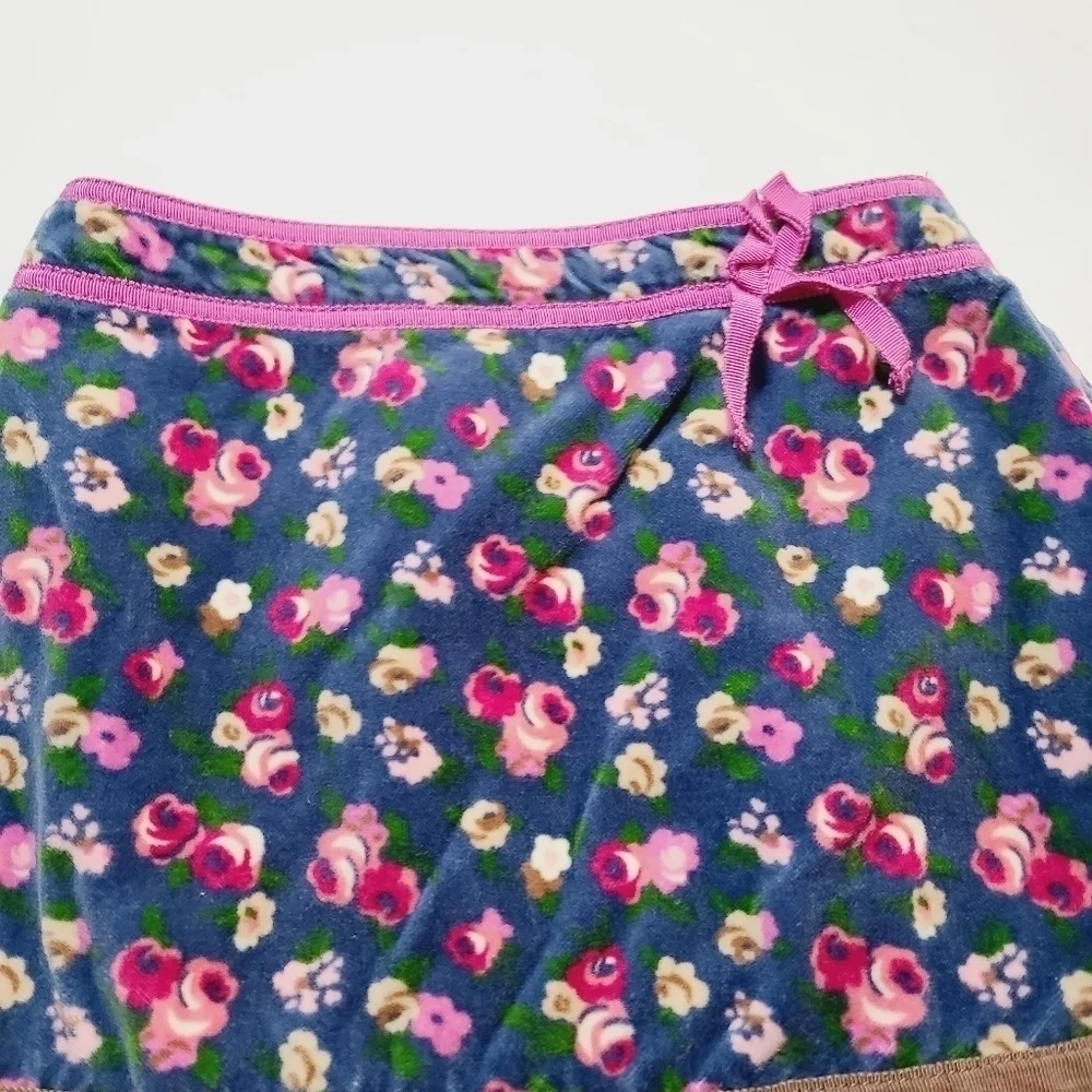 Genuine Kids from Oshkosh Blue Pink Flower Velour Skirt size 5